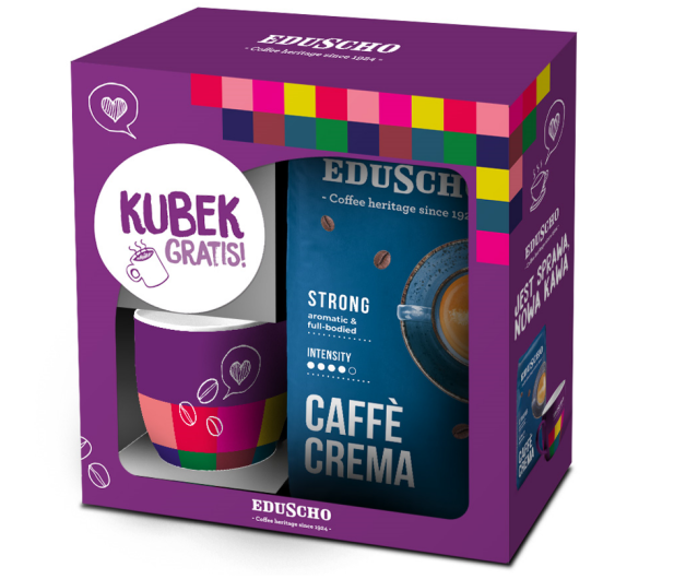 Tchibo Kawa ziarnista EDUSCHO Caffe Crema Strong 1 kg + kubek - 1311685 - zdjęcie